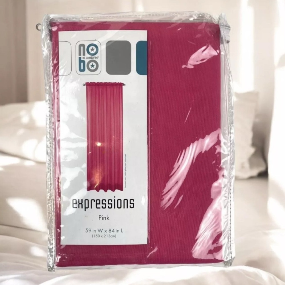 No Boundaries Expressions Pink Curtain Panel 59” x 84” Brand New
